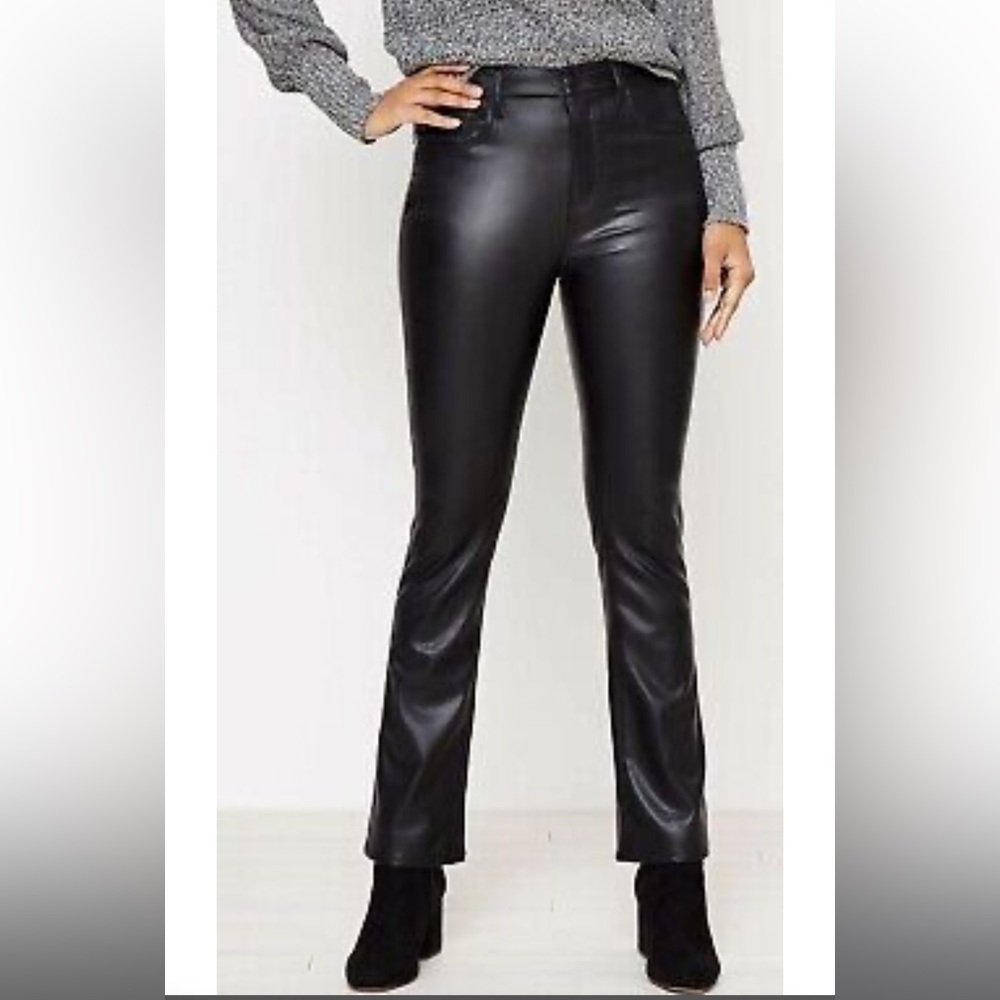 Loft Black Faux Leather Pants Size 00P